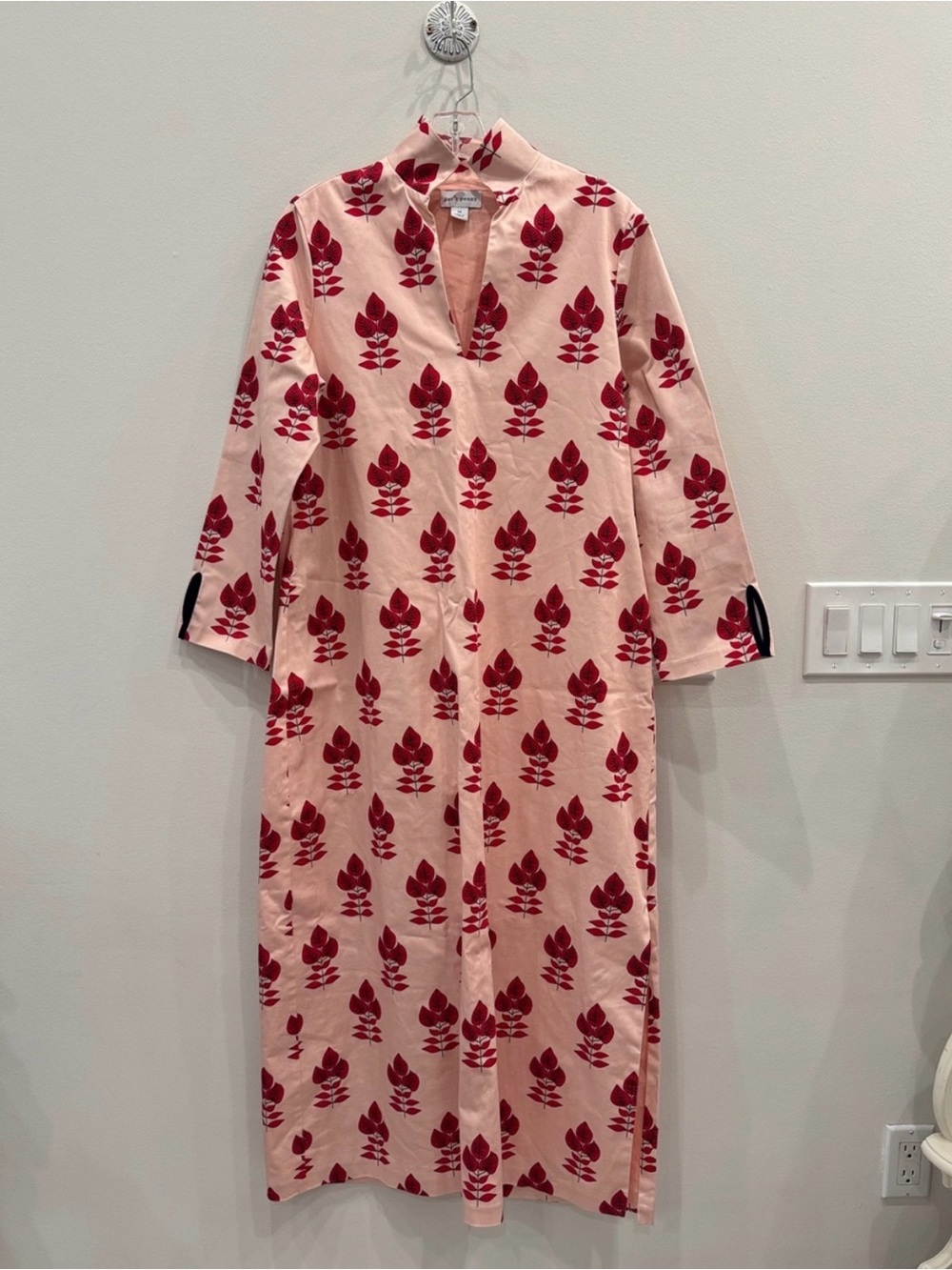 Petit Peony Floral Ikat Caftan Size M